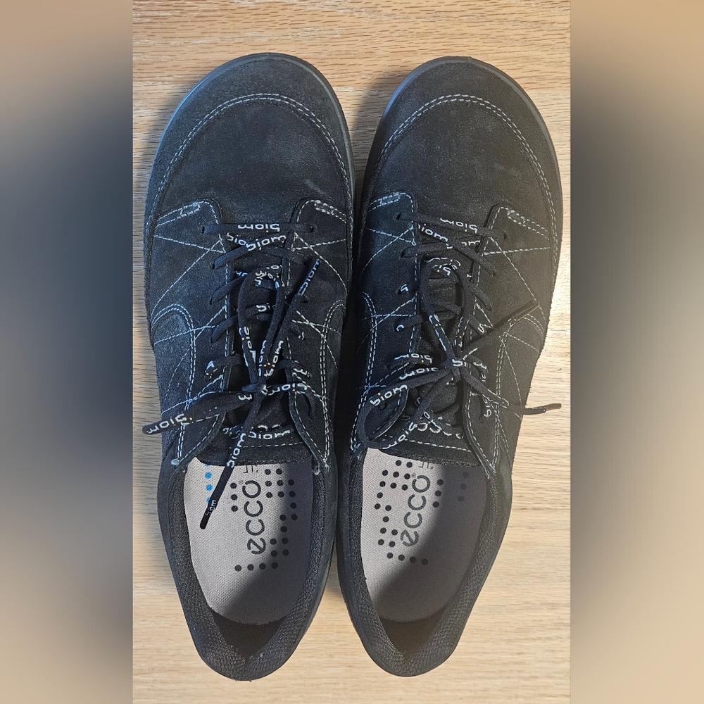 ECCO Biom Mens Black Suede Shoes Size 43 - Picture 2 of 8